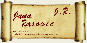 Jana Rašović vizit kartica